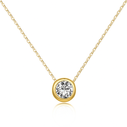 Donut Crystal Rhodium-Plated Necklace