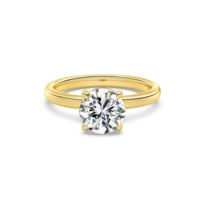 Solitaire Rhodium-Plated Ring