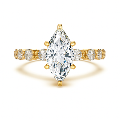 Marquise Crystal Rhodium-Plated Ring