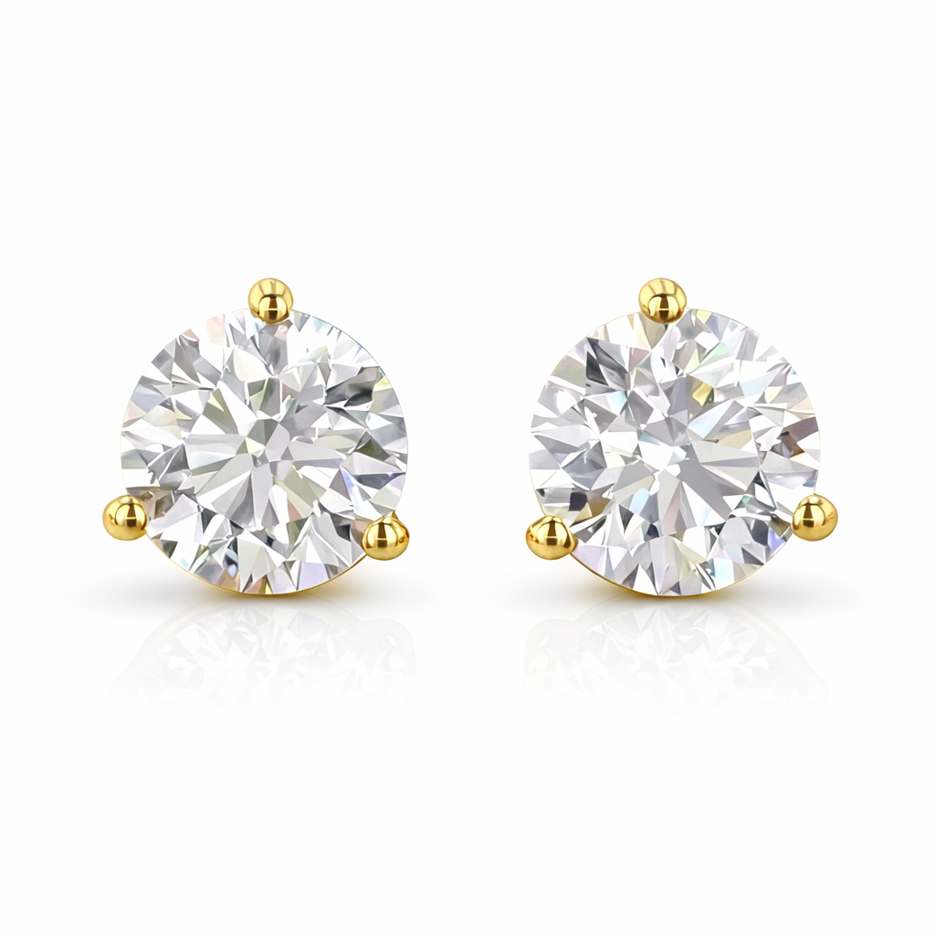 Round Crystal Moissanite Earrings