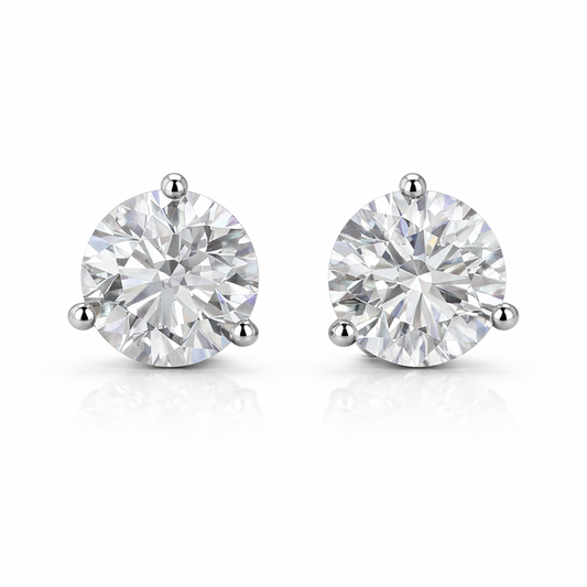 Round Crystal Moissanite Earrings