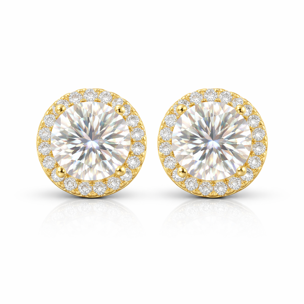 Crystal Halo Moissanite Necklace