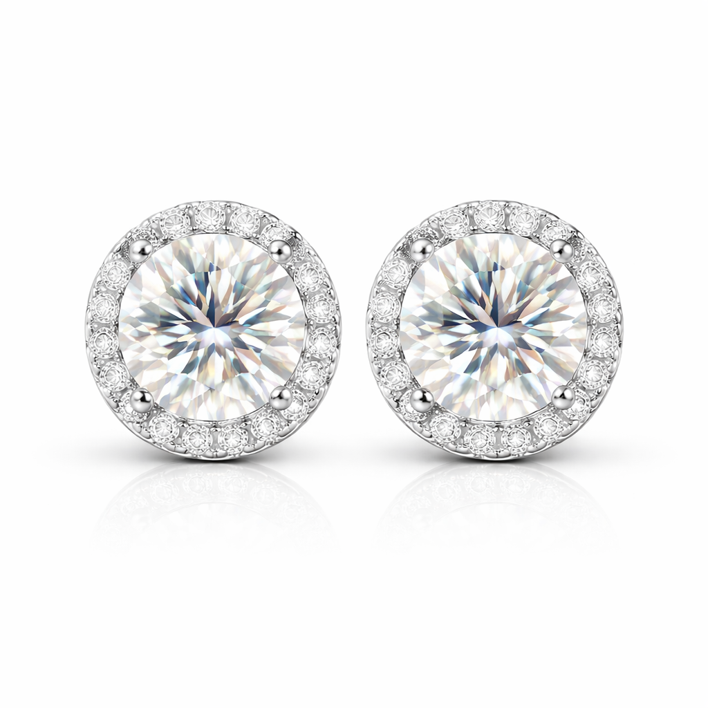 Crystal Halo Moissanite Necklace