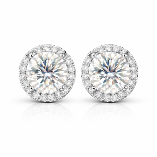 Crystal Halo Moissanite Necklace