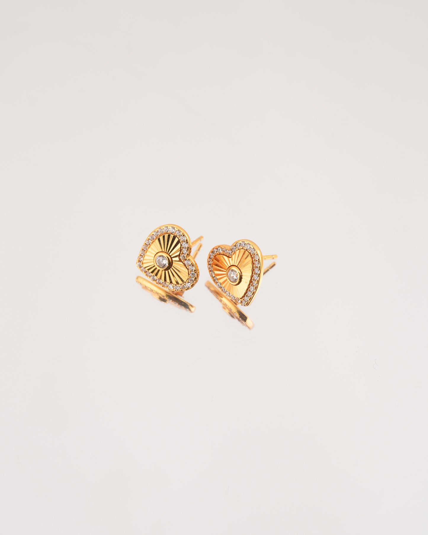 Heart Stone Stud Rhodium-Plated