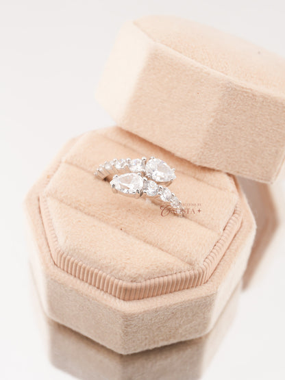Serpentine Overlap Rhodium-Plated Rings