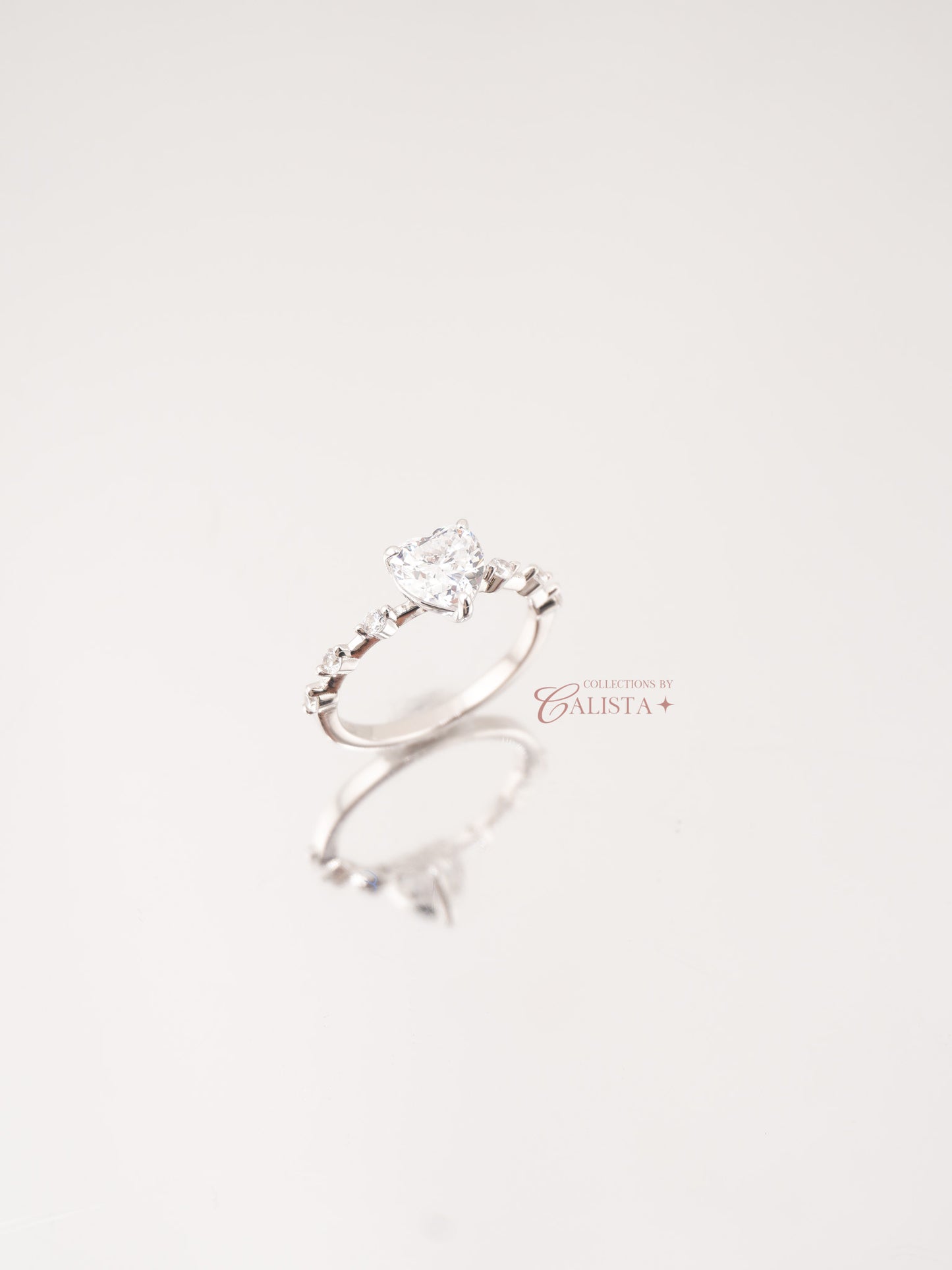 Heart Centered Crystal Band 1.25ct Rhodium-Plated Rings