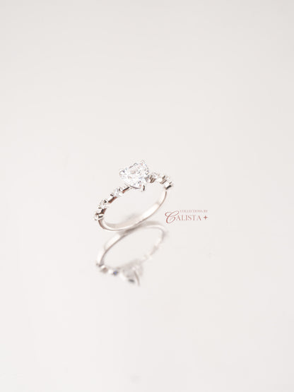 Heart Centered Crystal Band 1.25ct Rhodium-Plated Rings
