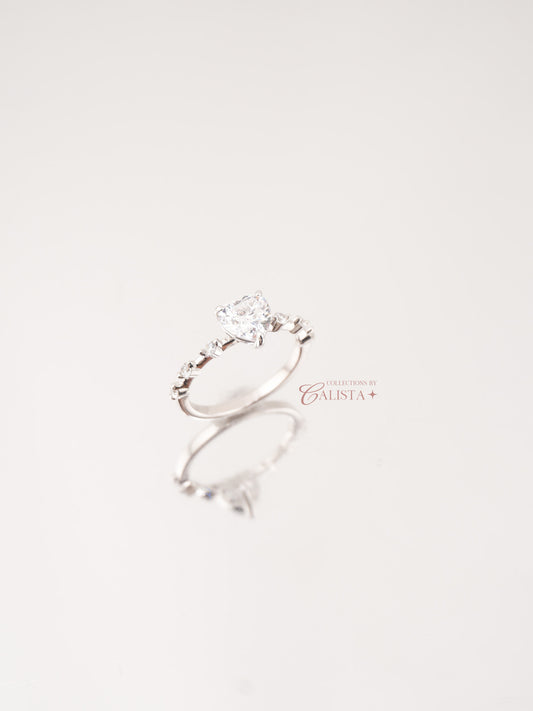 Heart Centered Crystal Band 1.25ct Rhodium-Plated Rings