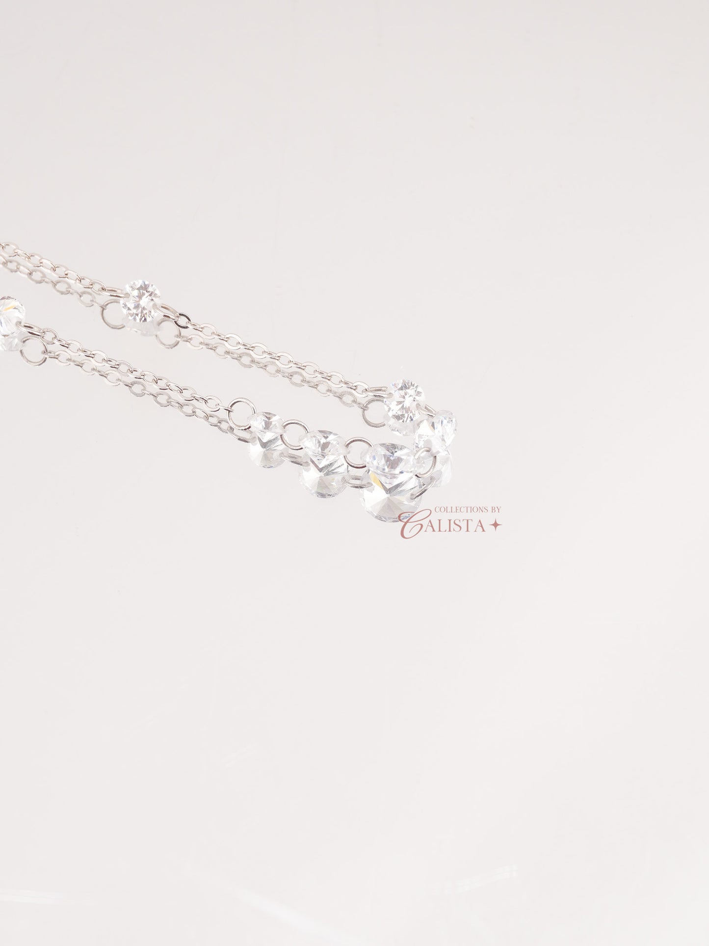 Multi Crystal Rhodium-Plated Bracelet
