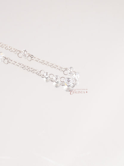 Multi Crystal Rhodium-Plated Bracelet