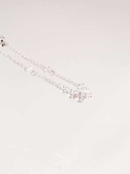 Multi Crystal Rhodium-Plated Bracelet