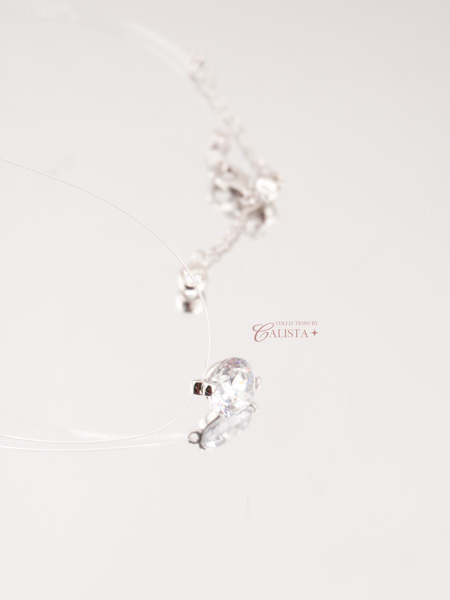Floating Rhodium-Plated Necklace