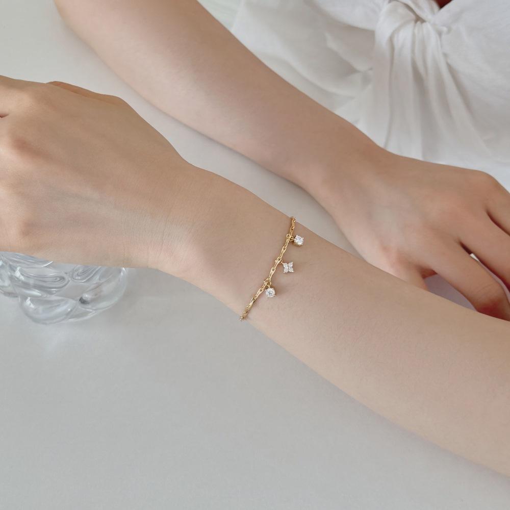 Solitaire Chain Rhodium-Plated Bracelet