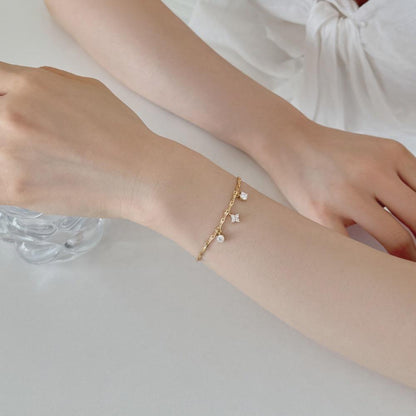 Solitaire Chain Rhodium-Plated Bracelet