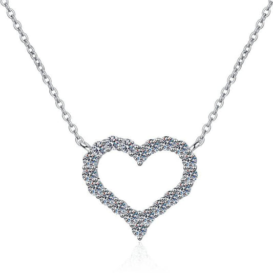 Open Heart Crystal Moissanite Necklace