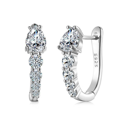Serpentine Crystal Rhodium-Plated Hoop Earrings