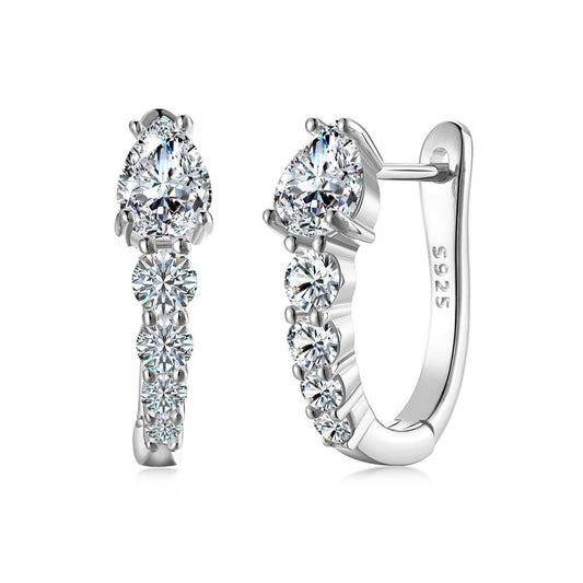 Serpentine Crystal Rhodium-Plated Hoop Earrings
