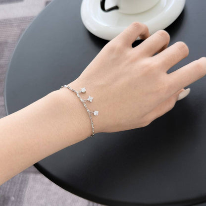 Solitaire Chain Rhodium-Plated Bracelet