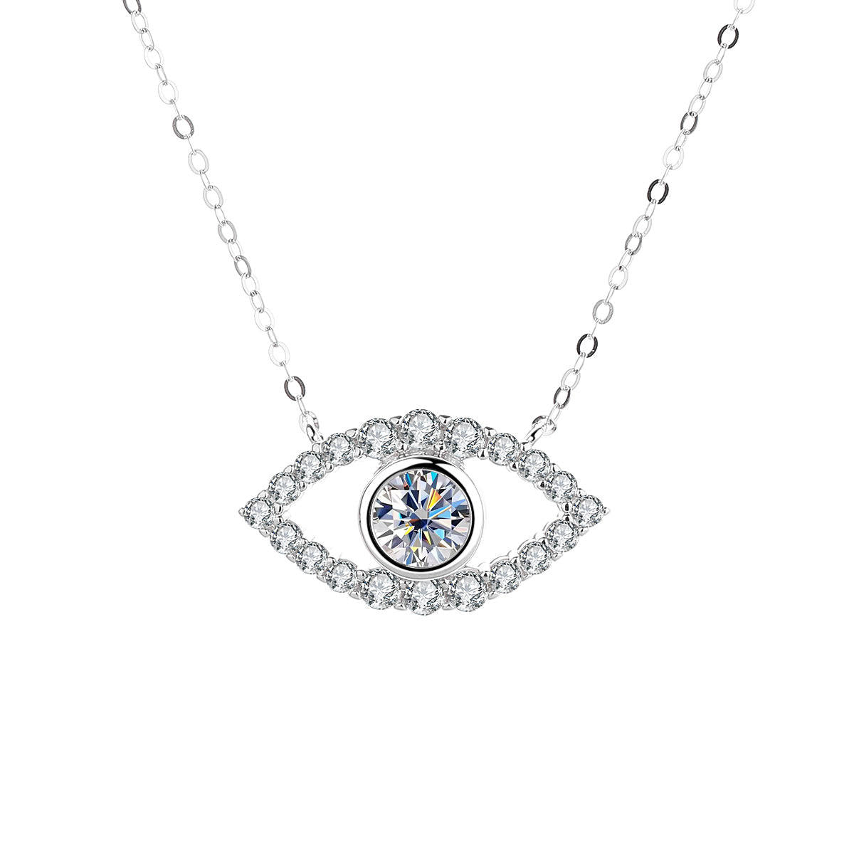 Evil Eye Crystal Moissanite Necklace