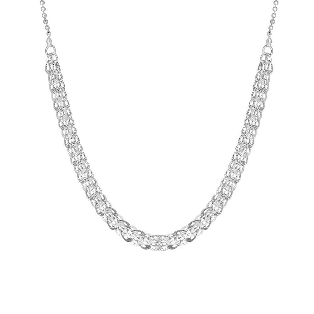 Damascus Rhodium-Plated Necklace