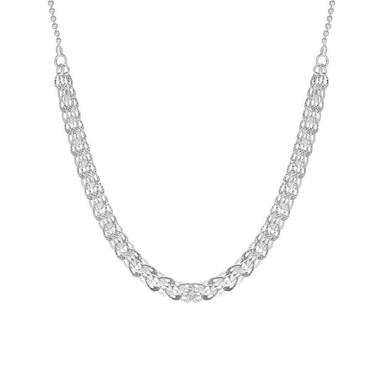Damascus Rhodium-Plated Necklace