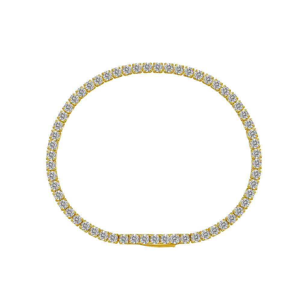 Double-Lock Tennis Gold Rhodium-Plated Bracelet