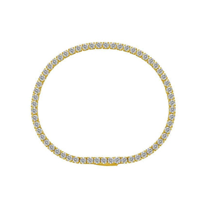 Double-Lock Tennis Gold Rhodium-Plated Bracelet
