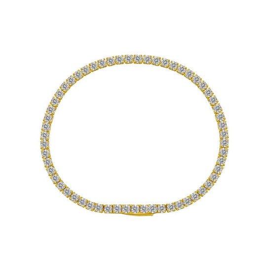 Double-Lock Tennis Gold Rhodium-Plated Bracelet