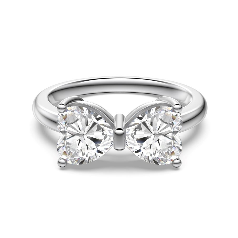 Ribbon Bow Crystal Rhodium-Plated Ring