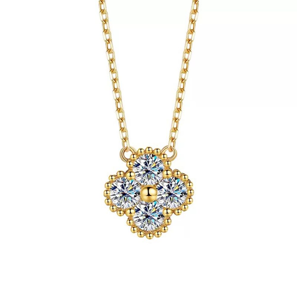 Clover Crystal Moissanite Necklace