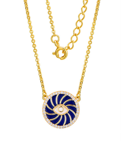 Evil Eye Blue Regular Gold Rhodium-Plated Necklace