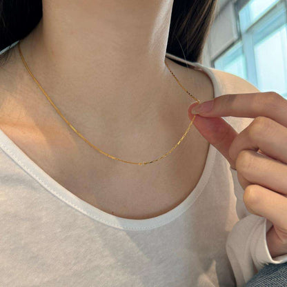 Paperclip Cuban Chain Rhodium-Plated Necklace