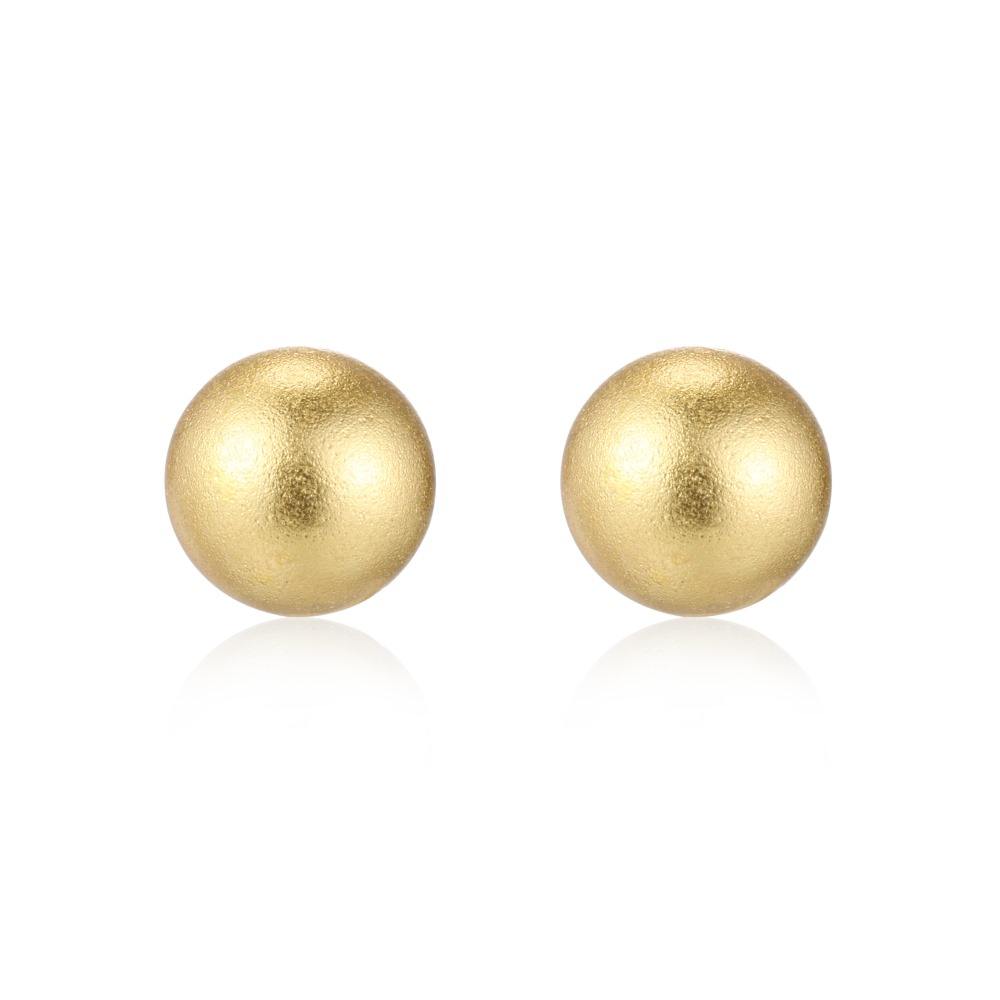 Plain Ball Rhodium-Plated Stud Earrings