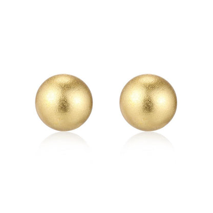 Plain Ball Rhodium-Plated Stud Earrings