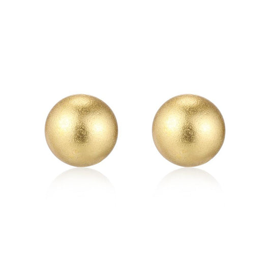 Plain Ball Rhodium-Plated Stud Earrings