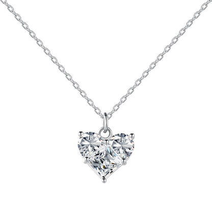 Heart Crystal Pendant Rhodium-Plated Necklace