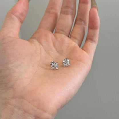 Sunflower Rhodium-Plated Stud Earrings