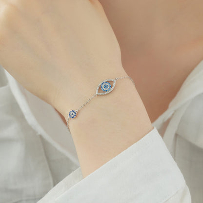 Silver Evil Eye Rhodium-Plated Bracelet