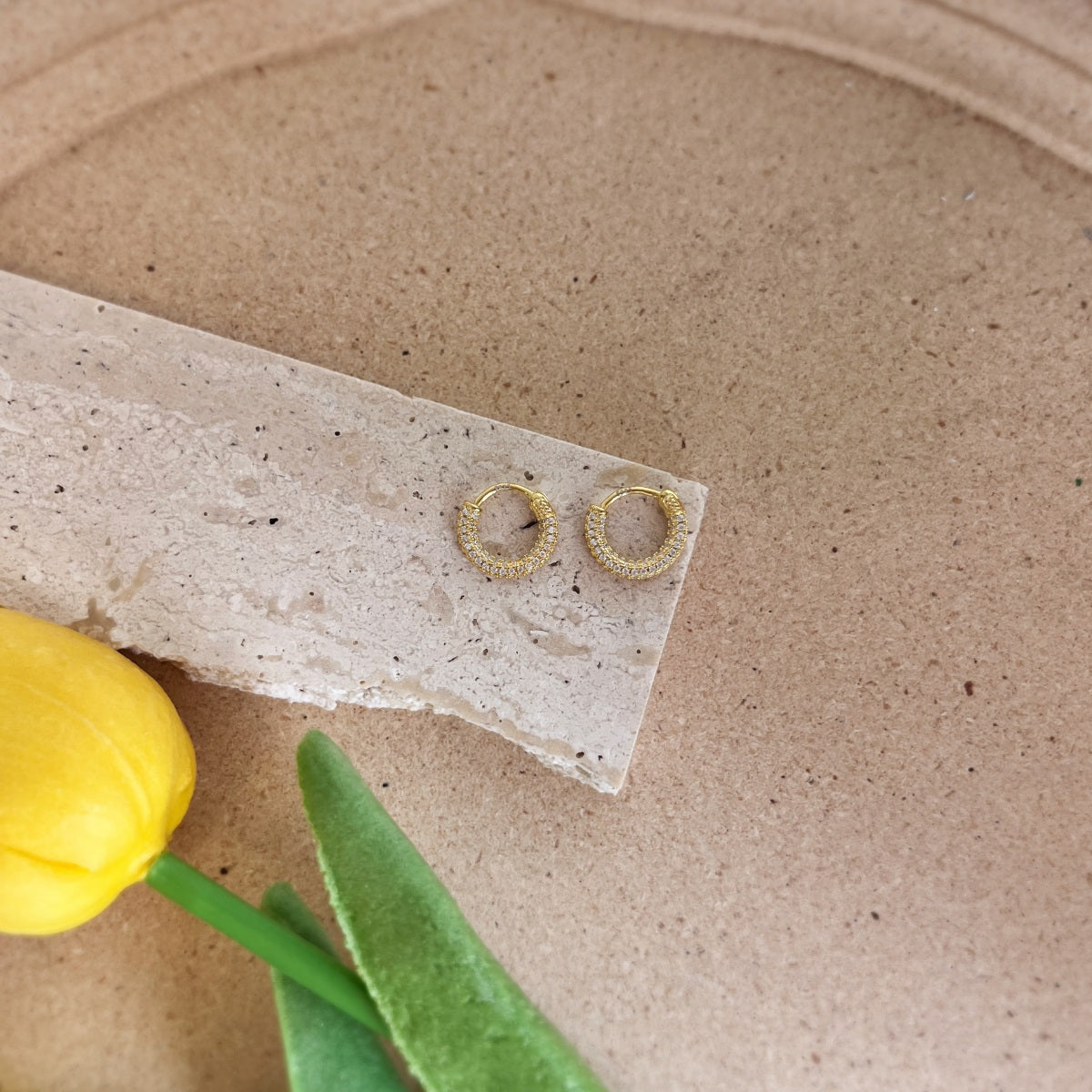 Chunky Rhodium-Plated Hoops