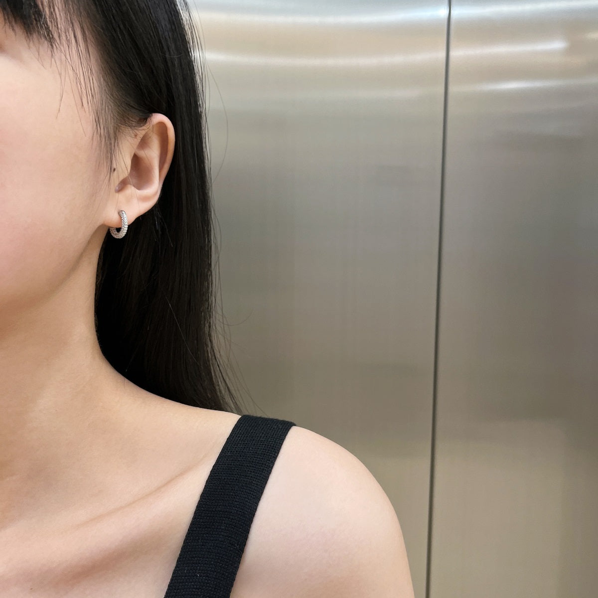 Chunky Rhodium-Plated Hoops