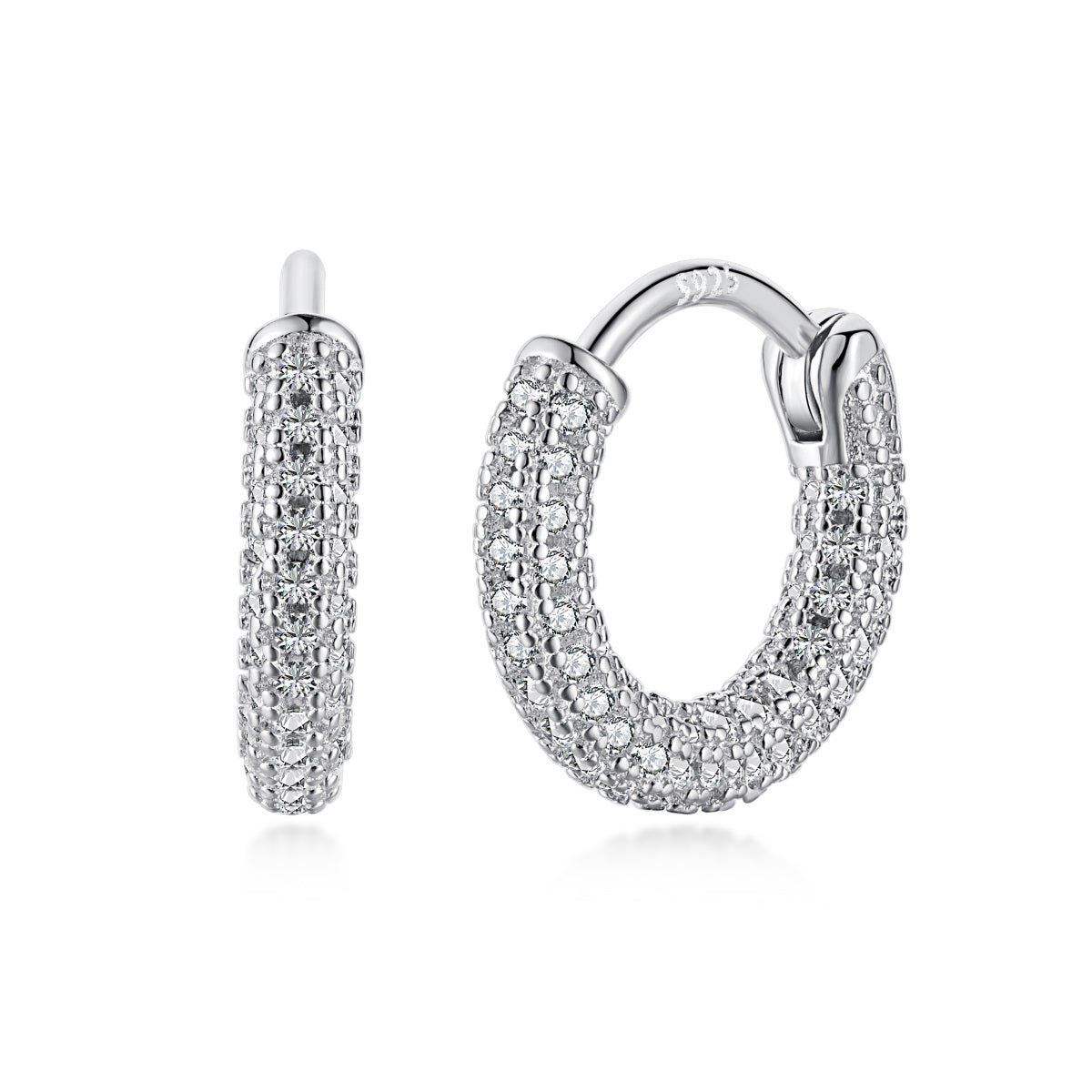 Chunky Rhodium-Plated Hoops