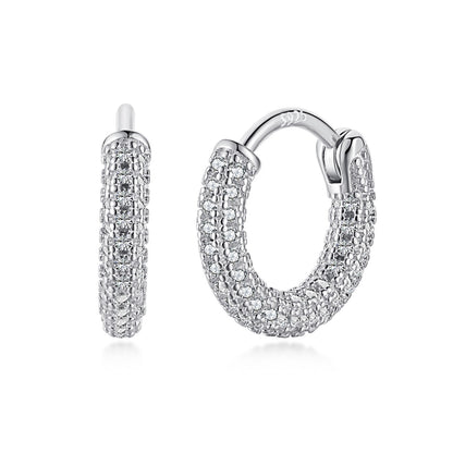 Chunky Rhodium-Plated Hoops