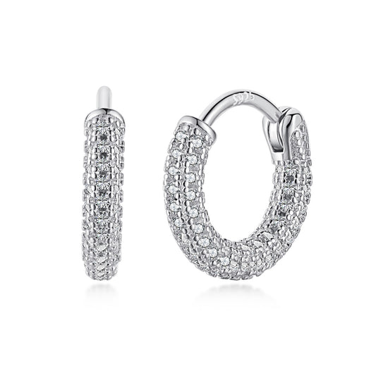 Chunky Rhodium-Plated Hoops