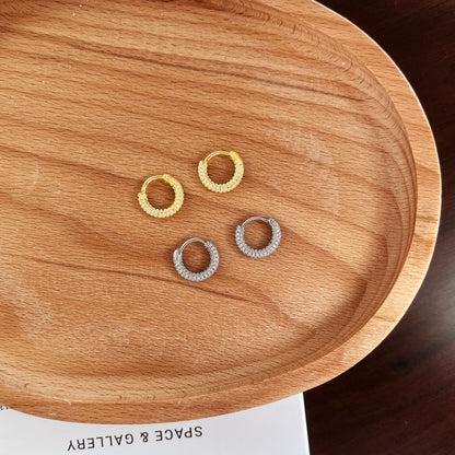 Chunky Rhodium-Plated Hoops