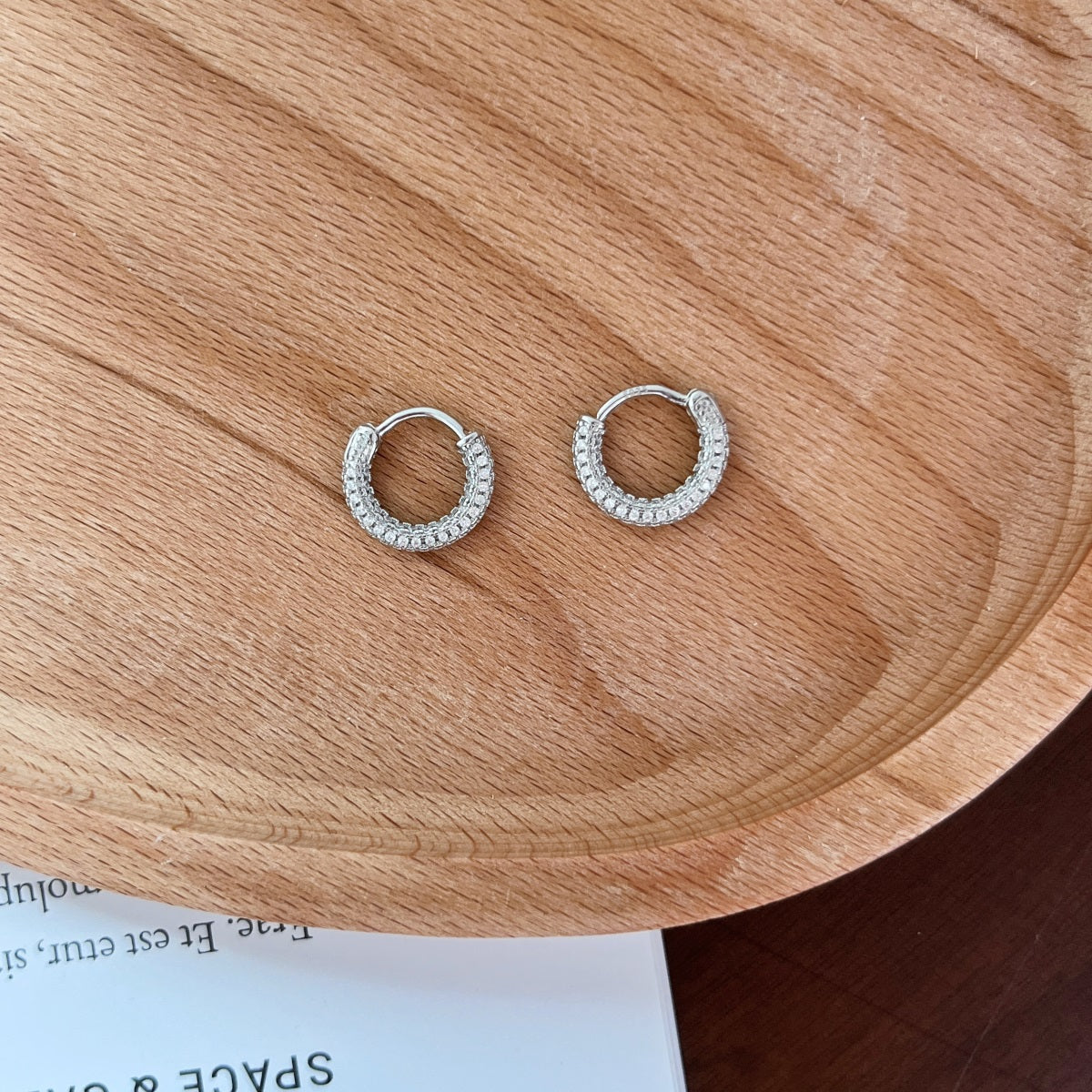 Chunky Rhodium-Plated Hoops