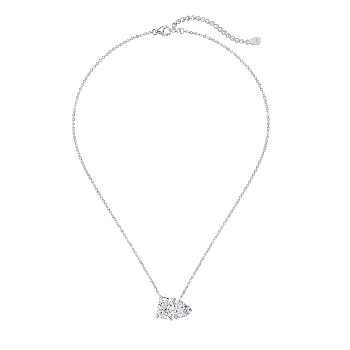 You and Me Classic Rhodium-Plated Necklace