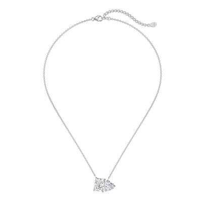 You and Me Classic Rhodium-Plated Necklace