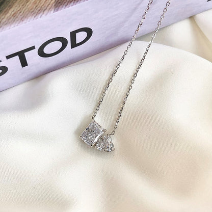 You and Me Classic Rhodium-Plated Necklace