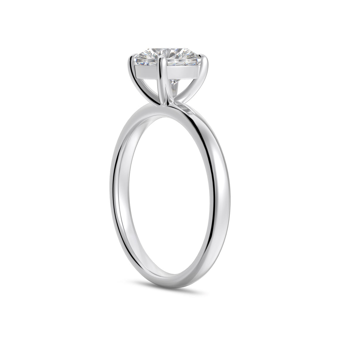 Solitaire Rhodium-Plated Ring